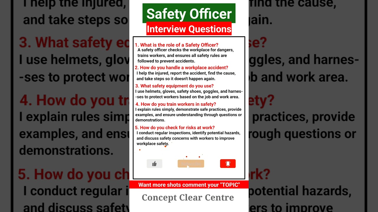 Safety Officer Job Interview Questions and Answers to ace your Dream Job