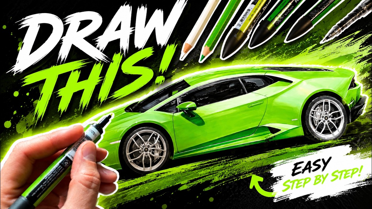 How to draw a REALISTIC SUPERCAR step by step.