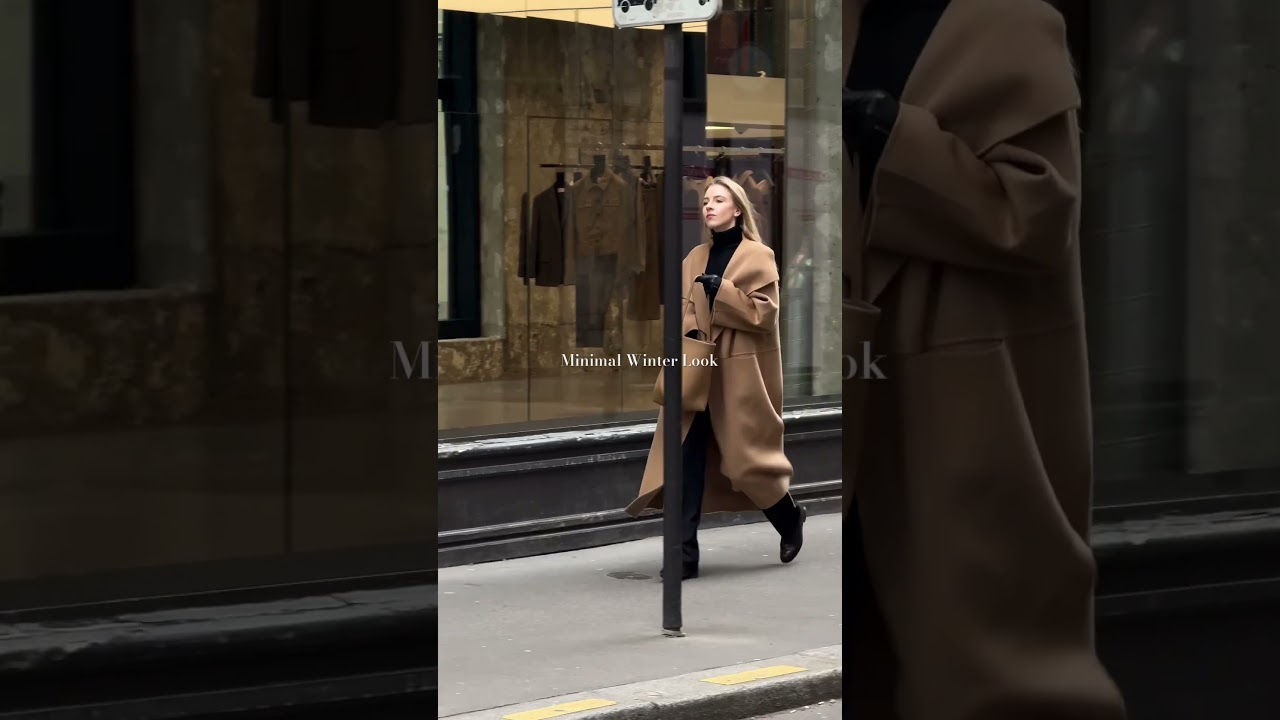 Minimal winter look I wore this week in Paris #fashionshorts #winteroutfits #paris #fashiontrends