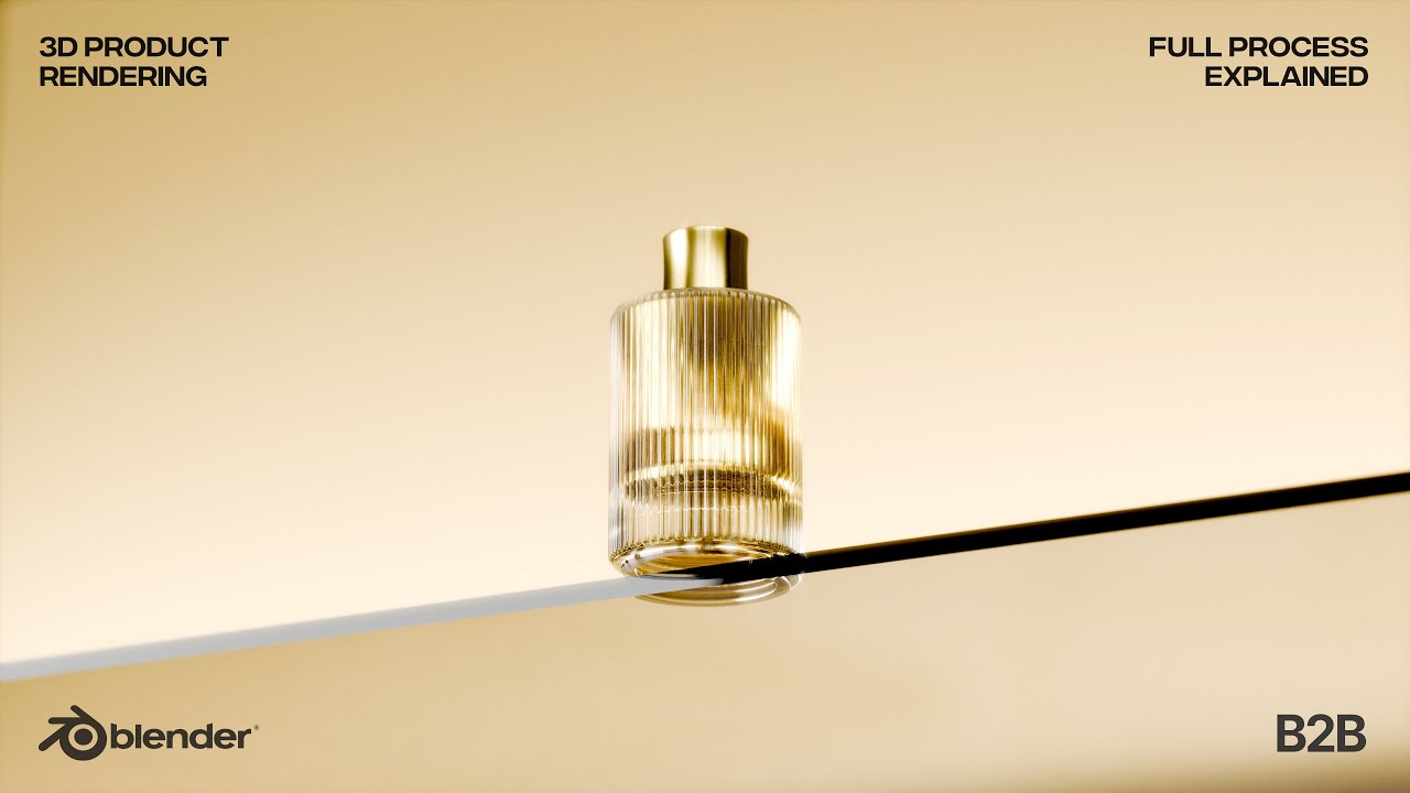 Studio Quality Cosmetic Bottle – Complete Blender Scene full tutorial