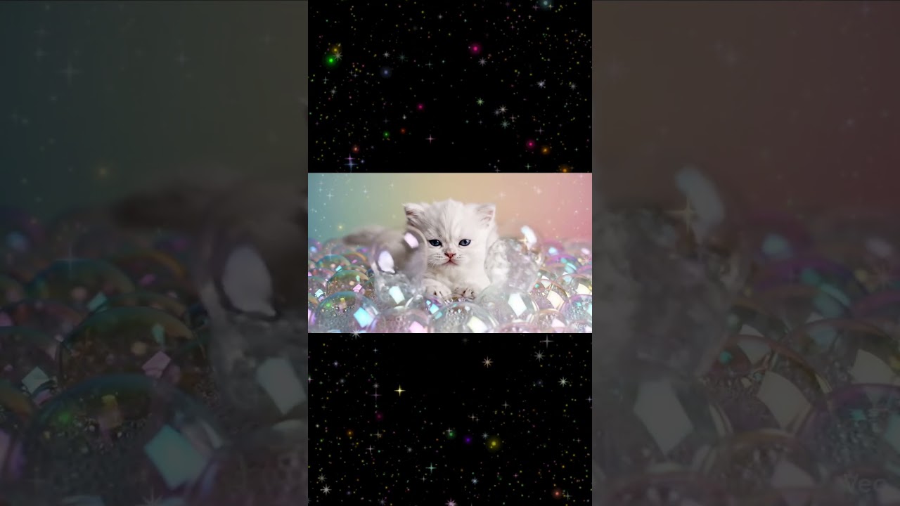 Cute Kitten ASMR | Mikeko Dives Into Sparkling Light Particles | Soft Light