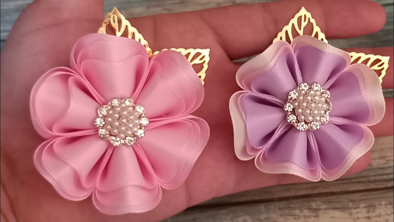 como hacer una flor tipo KANZASHI FLOWER|PASO A PASÓ |@mayra León