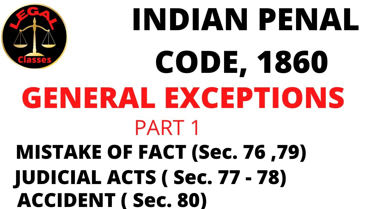 General Defences IPC II Sections 76-80 II Chapter 4 IPC II General Exceptions