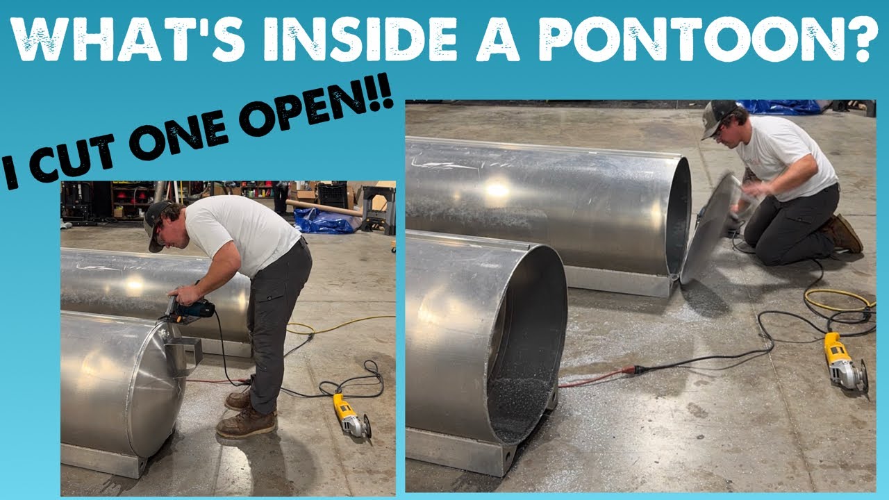 CUTTING A PONTOON OPEN - What's Inside & How Are They Built?