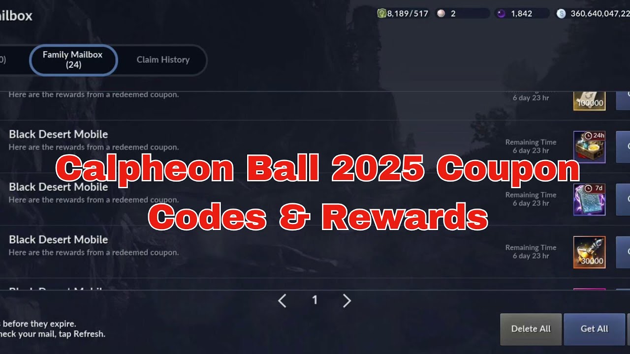 Calpheon Ball 2025 All Rewards & Coupon Codes | Black Desert Mobile