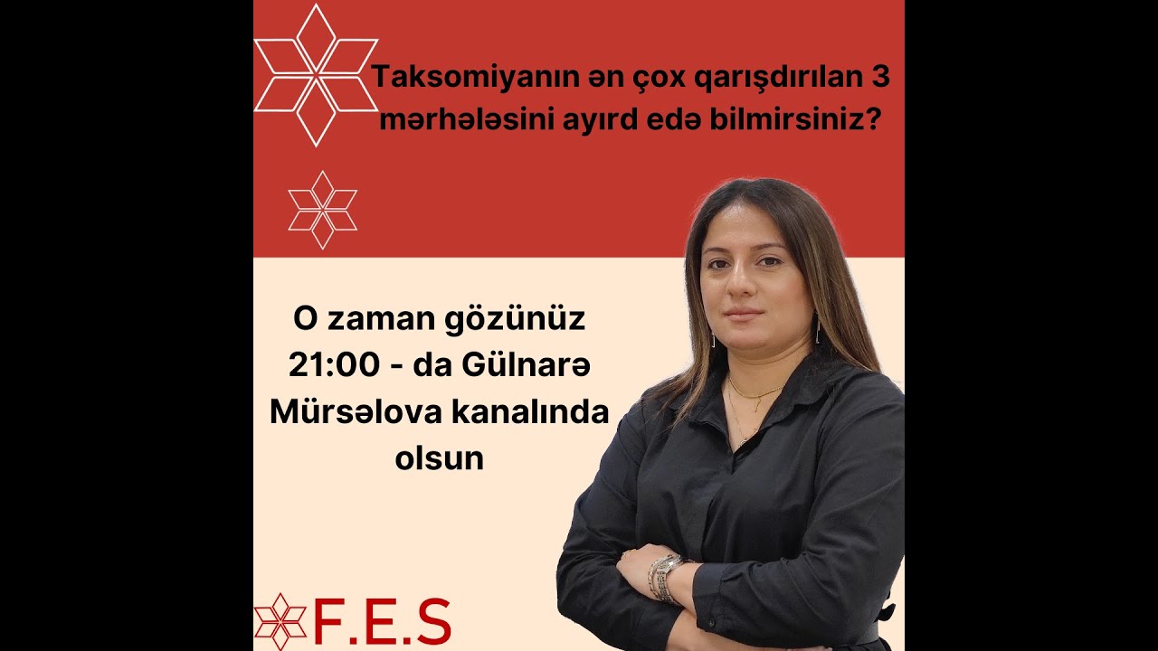 TAKSONOMİYADA QARIŞDIRILAN ƏN VACİB MƏQAMLAR  MÜRSƏLOVA GÜLNARƏ         FES ACADEMY 055-527-25-99
