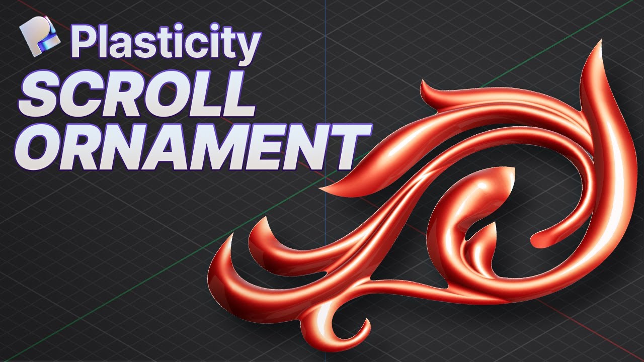 Plasticity Ornament Scroll 3D Modeling Tutorial | Surface Modeling
