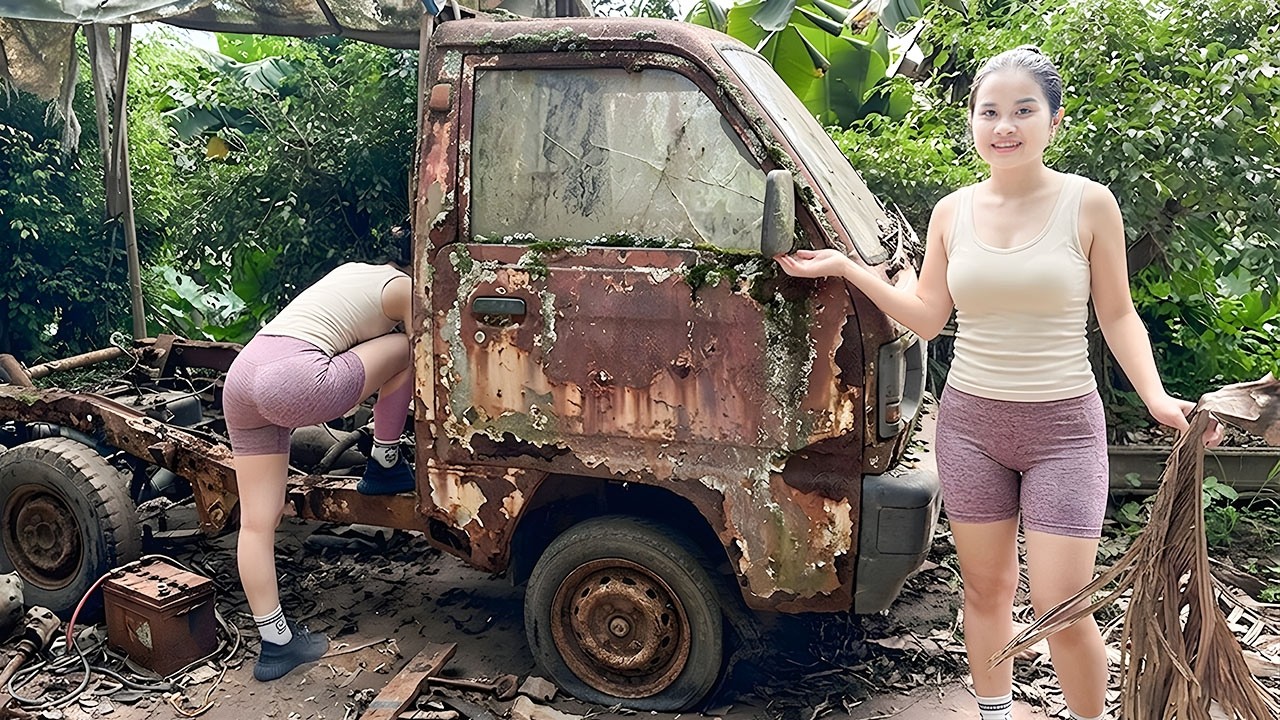 Talented 18-Year-Old Girl Restores SUZUKI Truck (750kg) After Years of Abandonment!