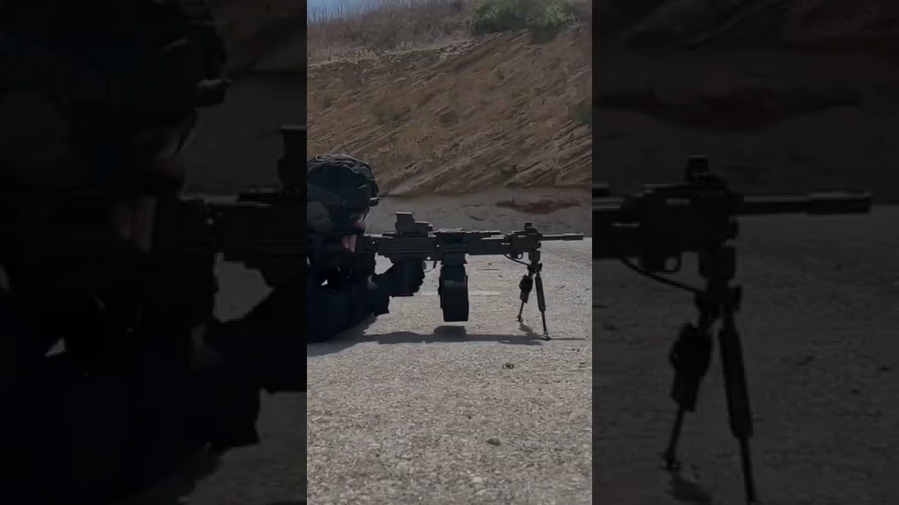 IWI Negev at the range mounted with @meprolight Optics