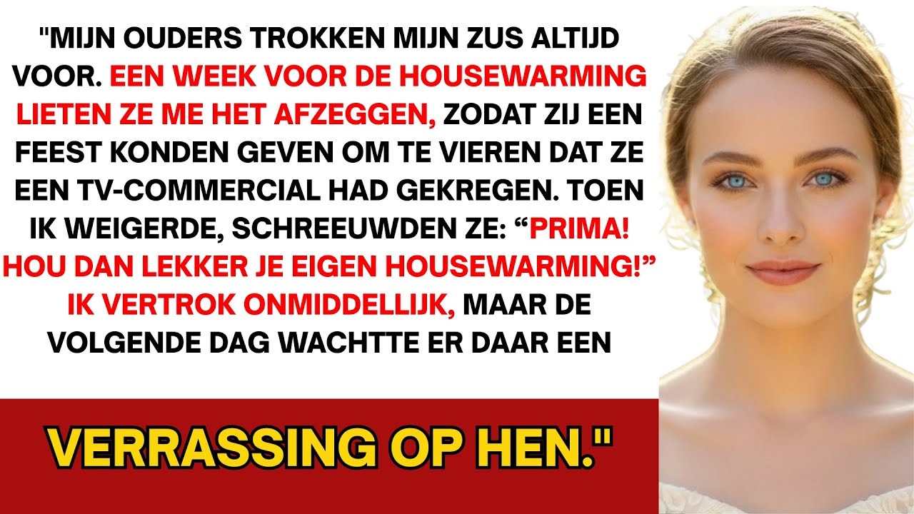 Mijn ouders schrapten mijn housewarming voor het feest van m'n zus, maar toen ze arriveerden daar...