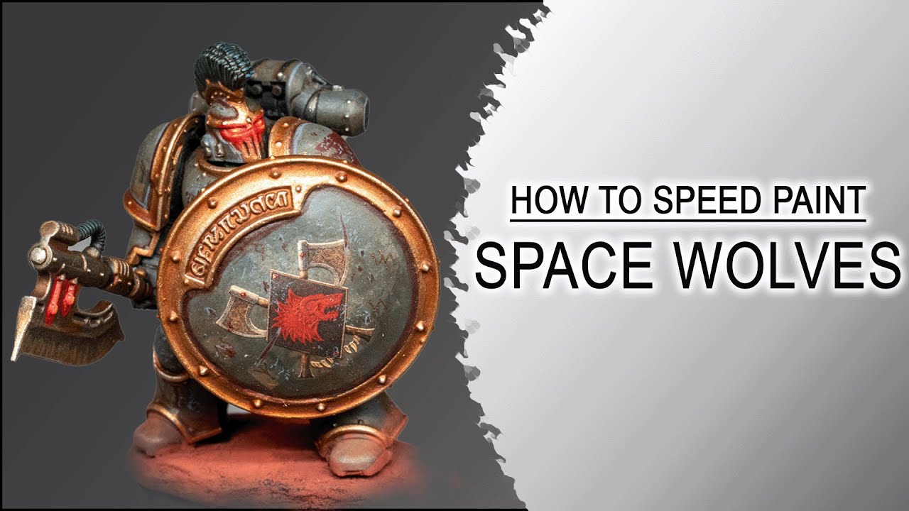 Speed Painting Space Wolves  &ndash; Easy Grey Armor -  Red glowing Power Node FX + Eyes