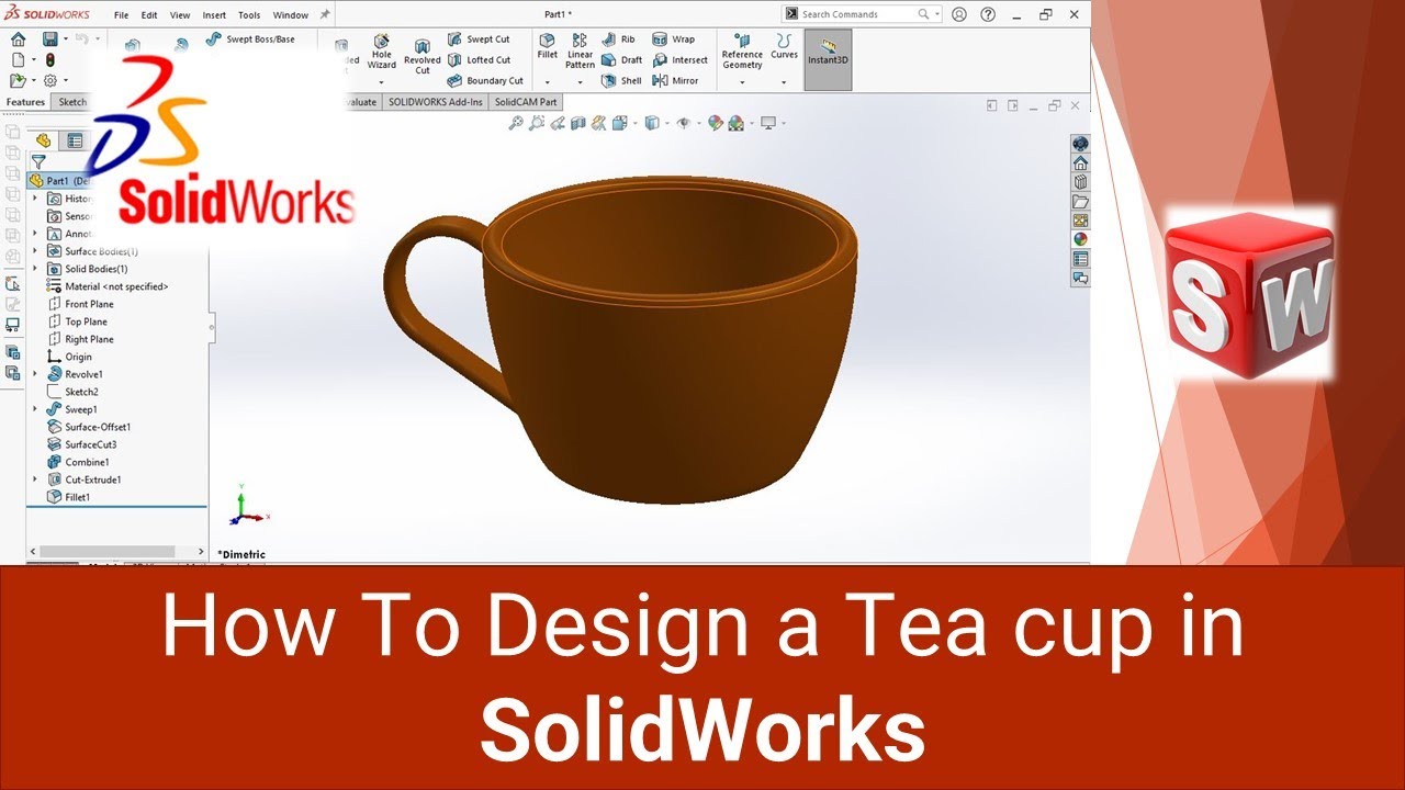 How To Design a Teacup in SolidWorks