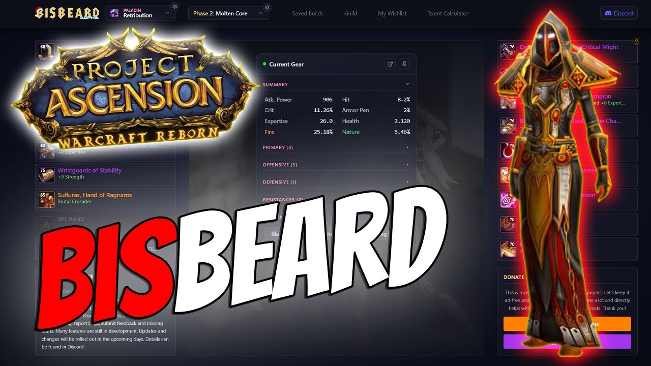 BisBeard: Amazing BiS List Community Tool [Bronzebeard WoW | Ascension Warcraft Reborn]