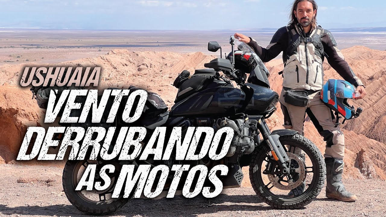 Ushuaia de moto e o vento perigoso da Patagonia!