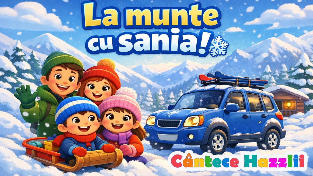 Aventură spre Zăpadă❄️ Cântec poveste de iarnă pentru copii | Sania și zăpada 🎿 La munte cu sania🎶🌟