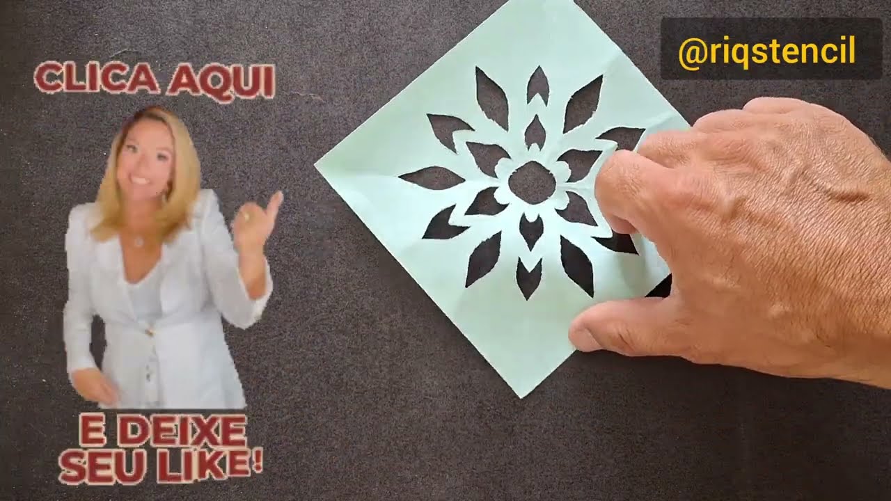 Como fazer stencil de flor  #stencil #riqstencil