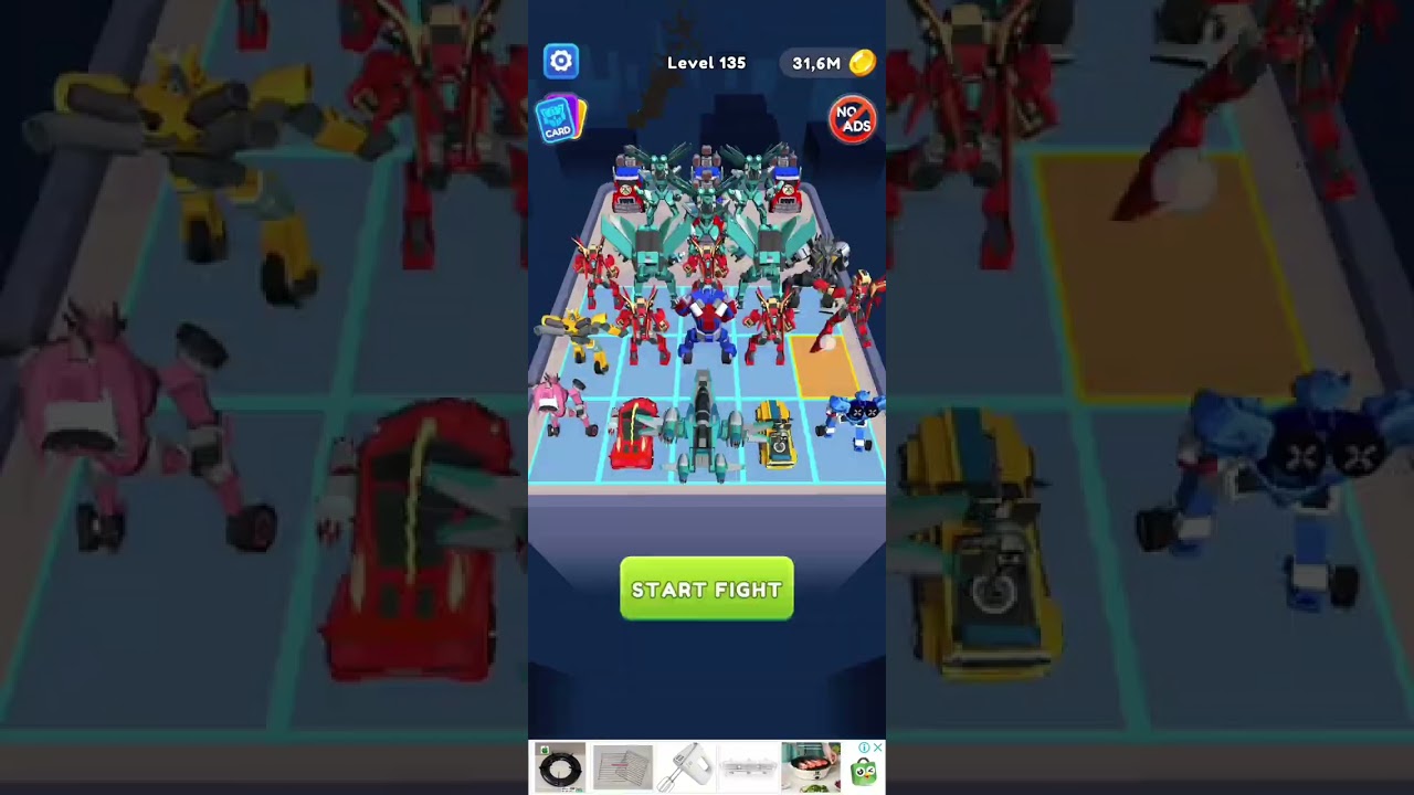 BATTLE MERGE ROBOT AND CAR 🚘🚘 LEVEL 130-135