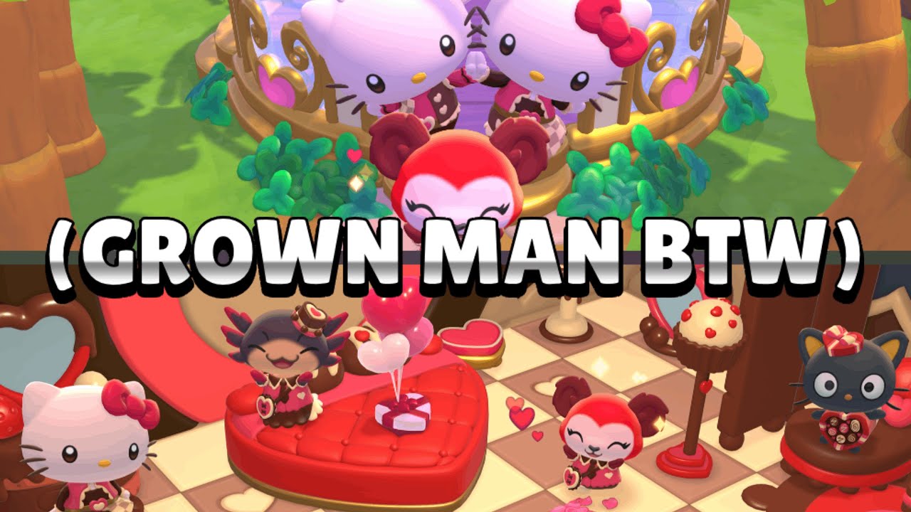 Grown ahh man plays hello kittys valentines update.