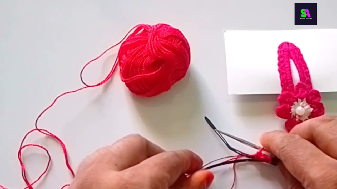 কুশিকাটার হেয়ার ক্লিপ তৈরী / make crochets hair clips by Sharmin Alim cooks & crafts