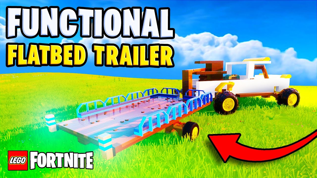 How To Build A Flatbed Gooseneck Trailer and Truck in LEGO Fortnite!