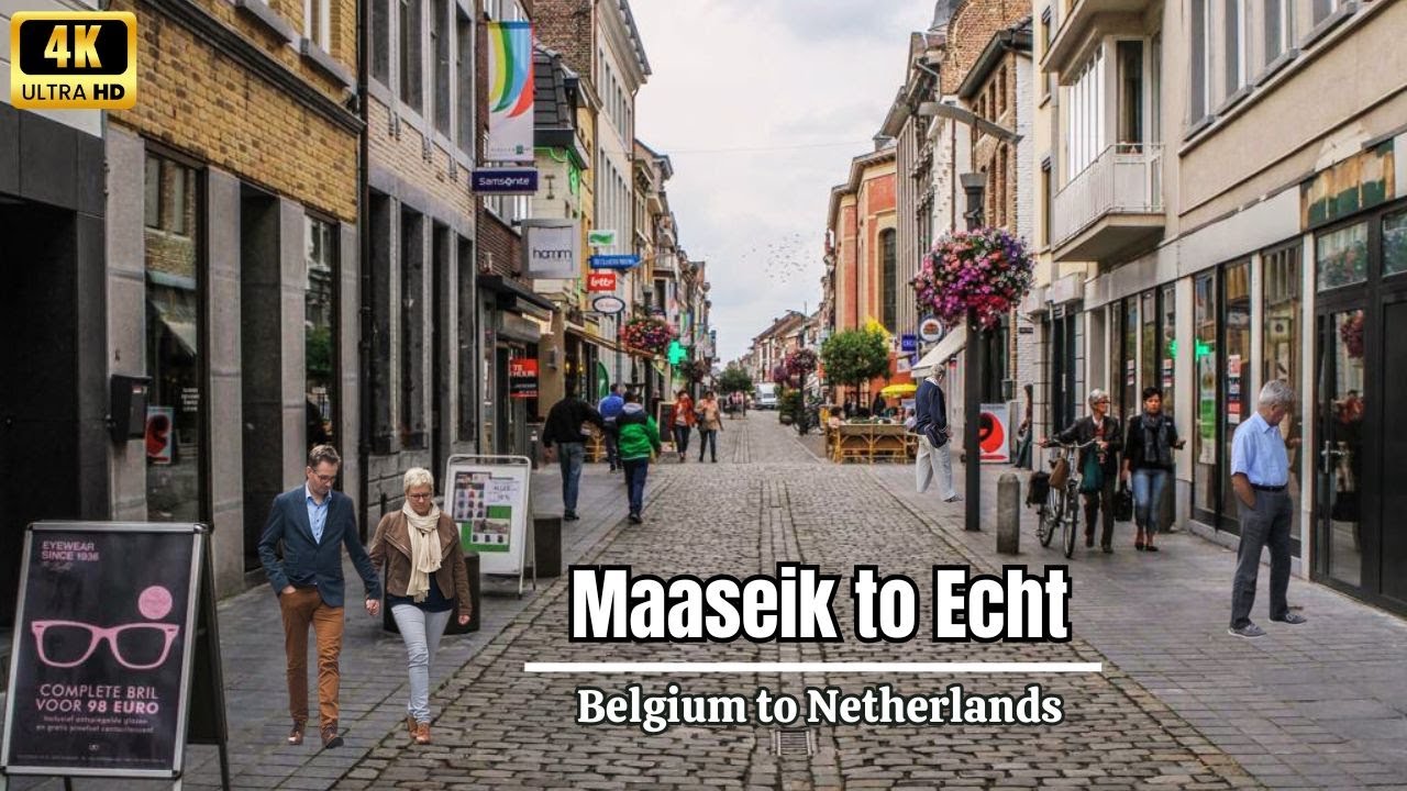 E-bike Ride: Maaseik Belgium to Echt The Netherlands | Maaseik Travel Vlog 4k