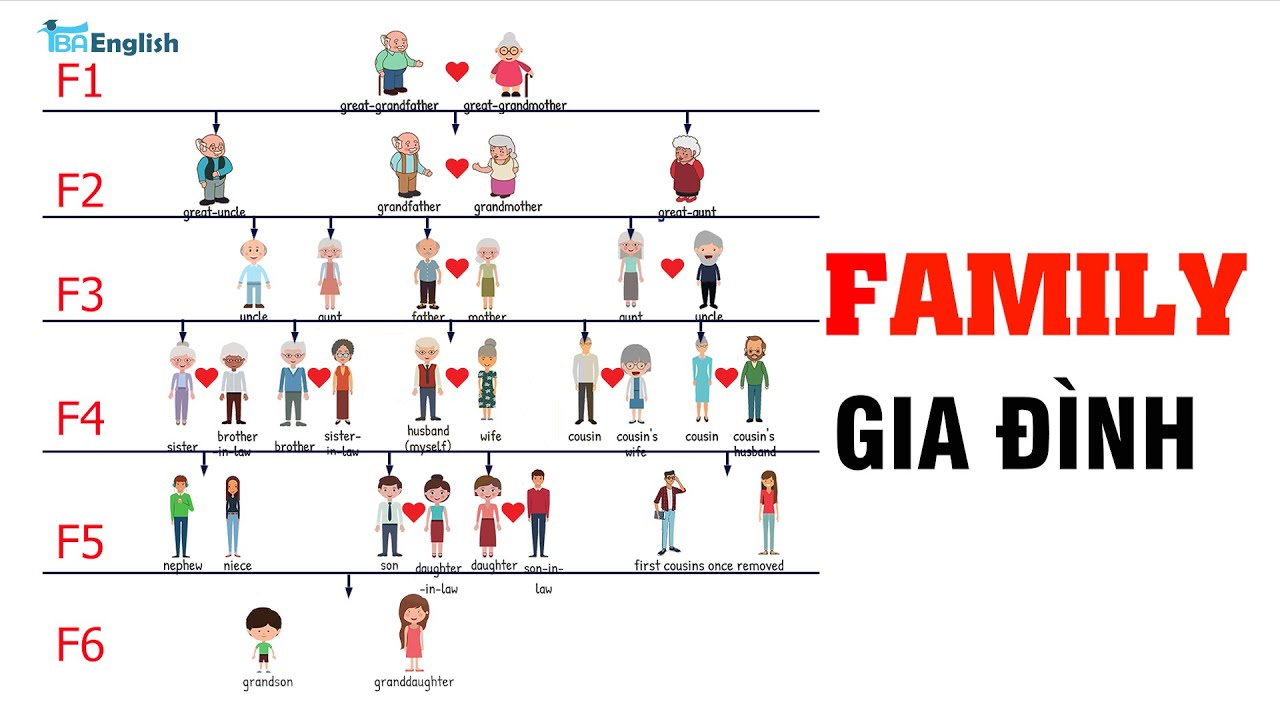 HỌC TỪ VỰNG TIẾNG ANH CHỦ ĐỀ GIA ĐÌNH | FAMILY VOCABULARY ENGLISH | TBA English