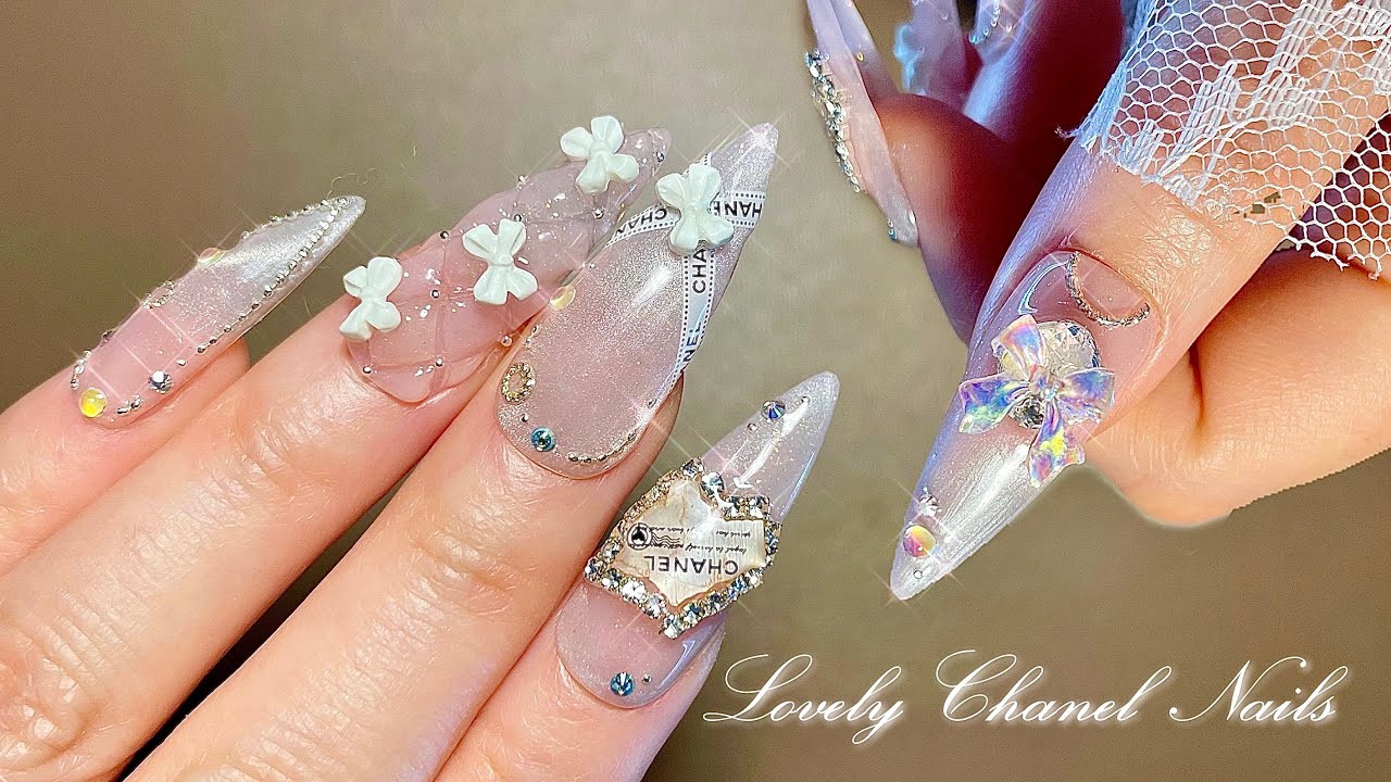 Lovely Chanel nails/BORN PRETTY/How to do quilting art/Self nails/Nail design/러블리샤넬네일/퀼팅아트하는법/수제네일팁