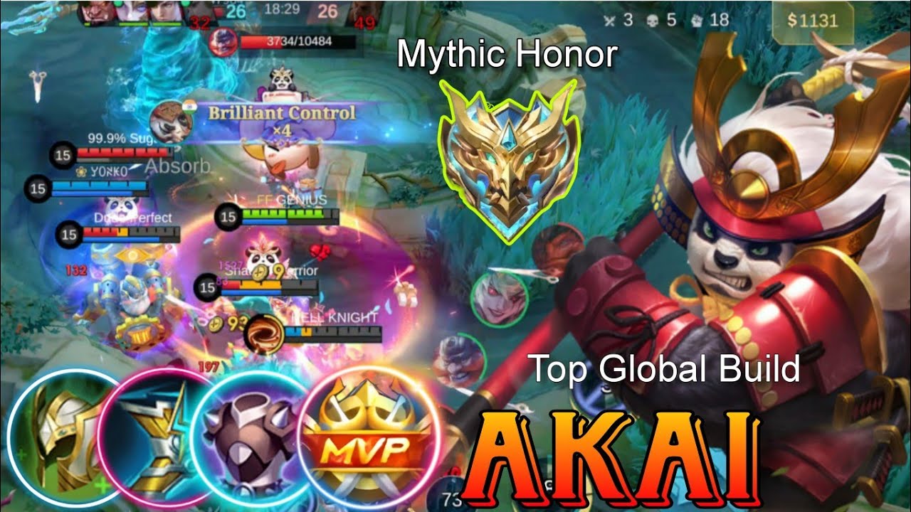 AKAI Insane Comeback in Mythic Honor Rank | Akai Best build 2025 MLBB
