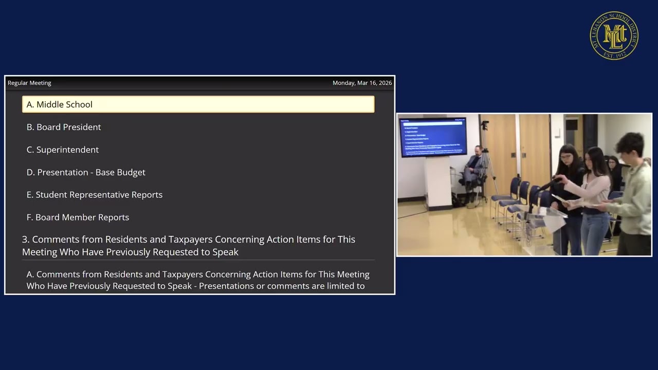 2026-03-16 MTLSD School Board Regular Meeting