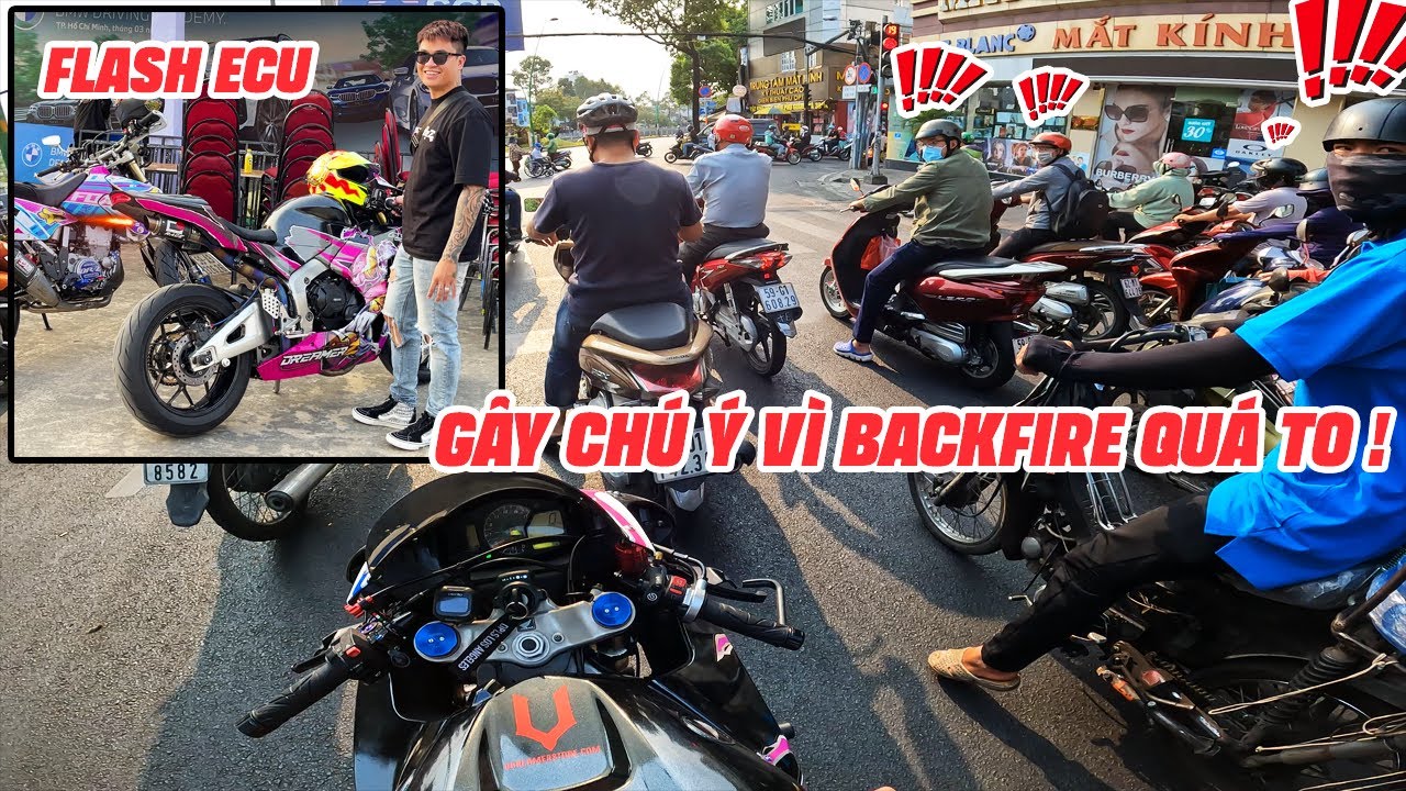 THẢ CBR600RR XUỐNG PHỐ SAU KHI ĐỘ ECU | PÔ BACKFIRE QUÁ LỚN KHÔNG CHỊU NỔI |CBR600RR FLASH ECU