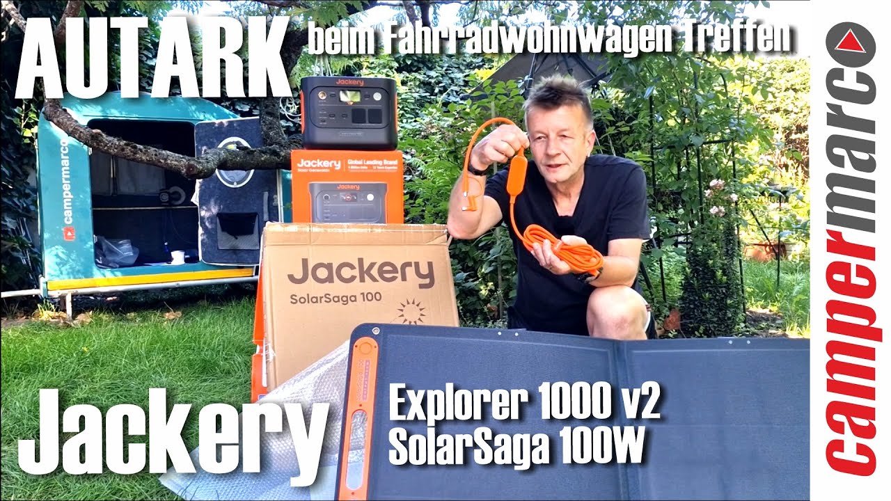Autark beim Fahrradwohnwagen Treffen 2025 mit Jackery Explorer 1000 v2 und SolarSaga 100W