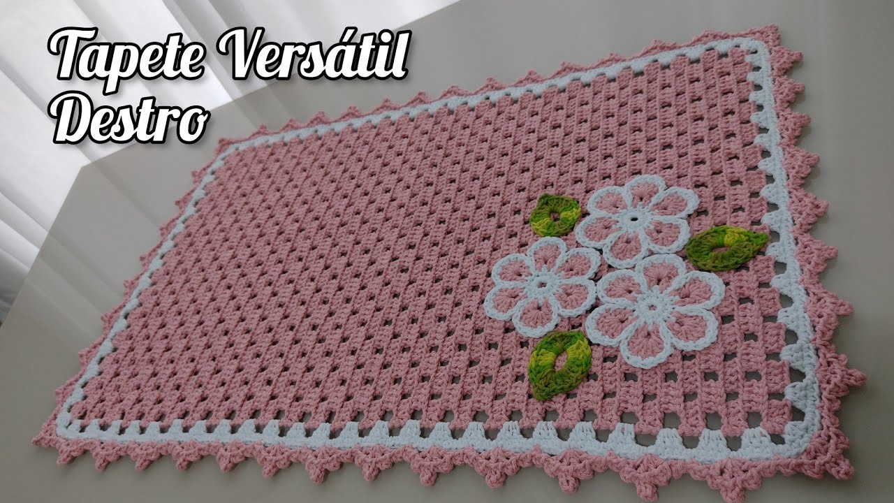 Tapete Versátil de crochê retangular Rápido, fácil e econômico #tapetedecrochefacil #tapetedecroche