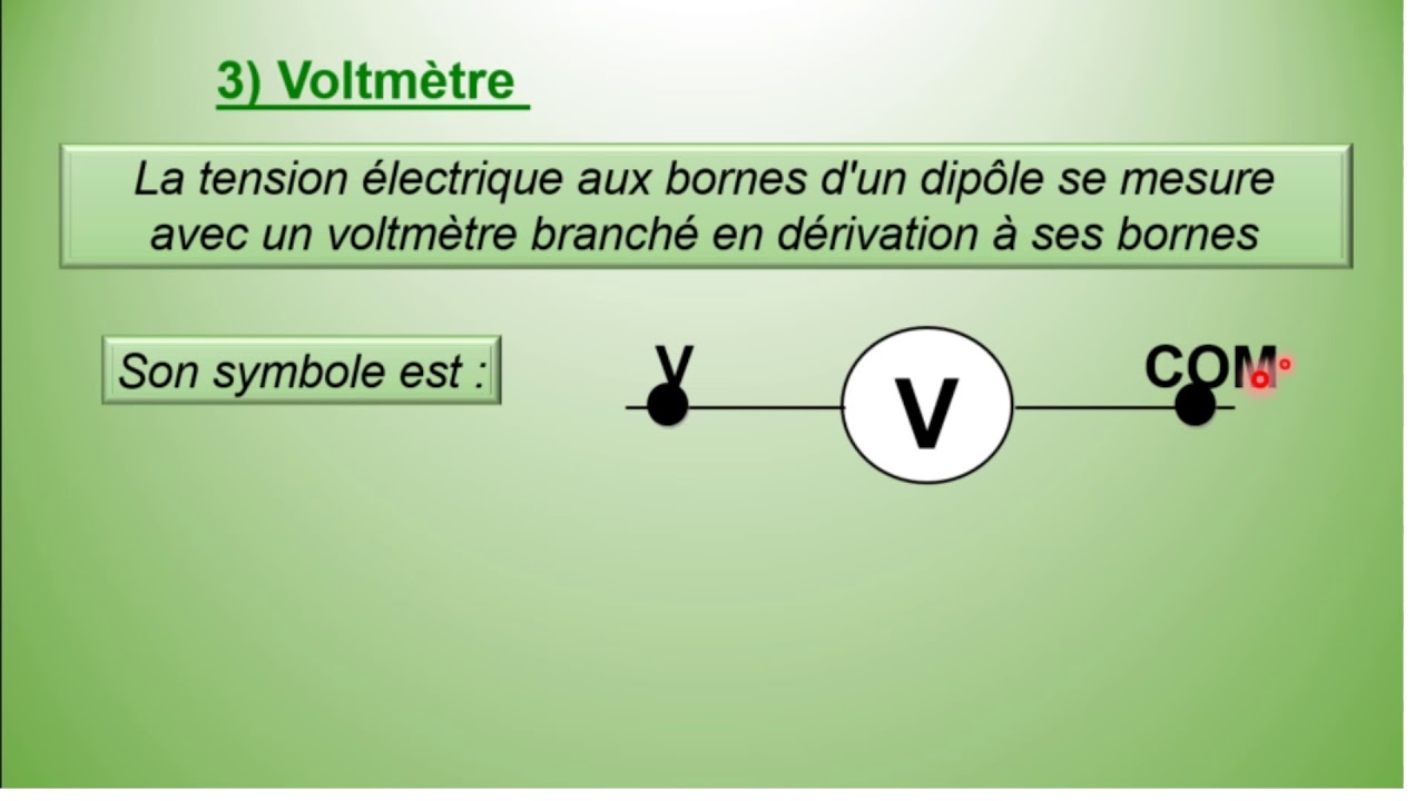 1ACIP Chapitre 5 : La tension électrique  -التوتر الكهربائي-  الاولى اعدادي-  المسلك الدولي