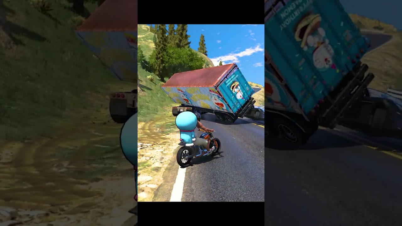 Franklin🤣 And Shinchan Stoled Indian Auto😱 Truck On Road🔥 #gta5 #shorts #gta5telugu #shinchan