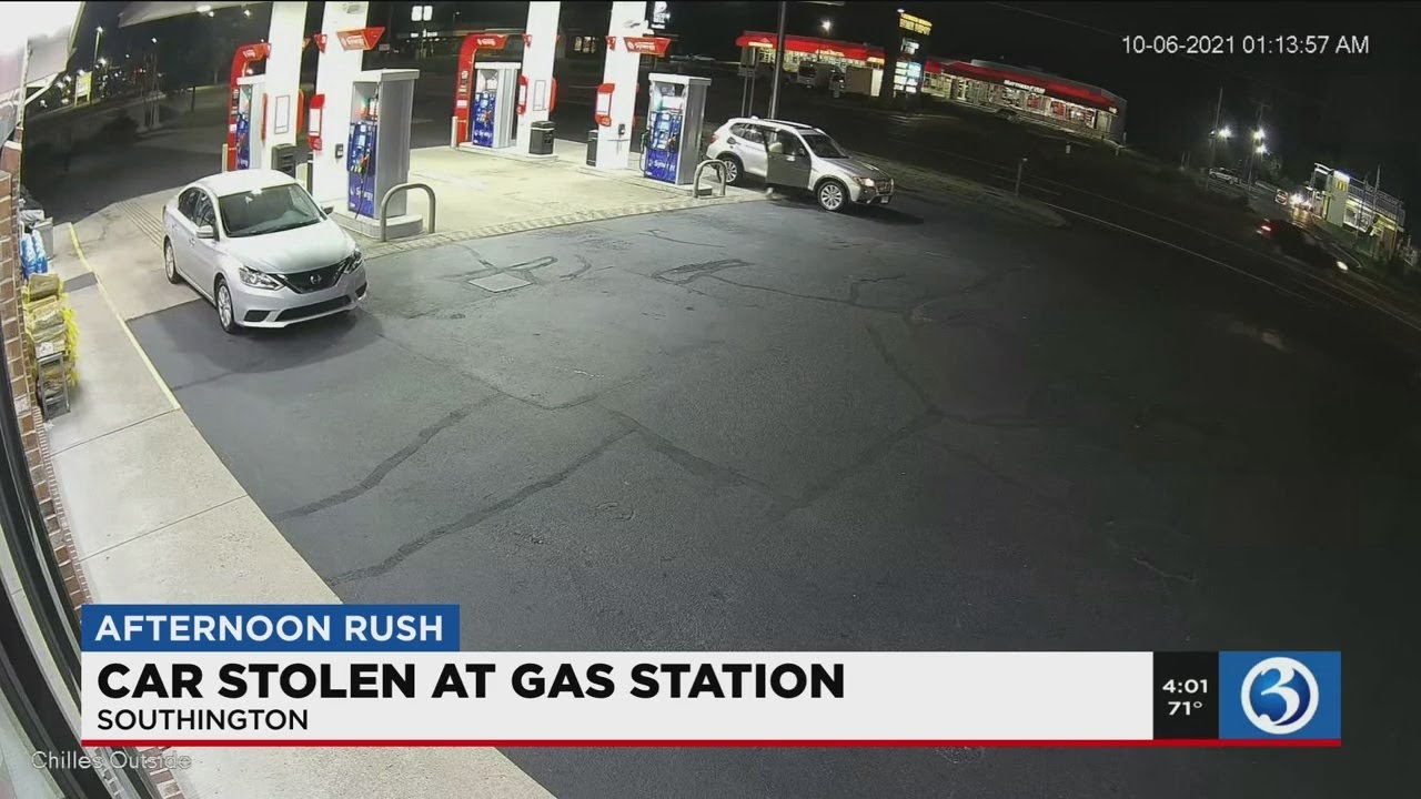Video: Woman's car stolen after she finishes pumping gas