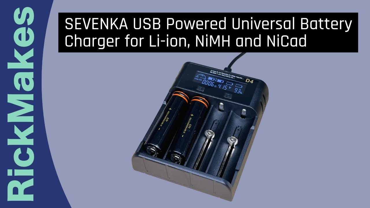SEVENKA USB Powered Universal Battery Charger for Li-ion, NiMH and NiCad