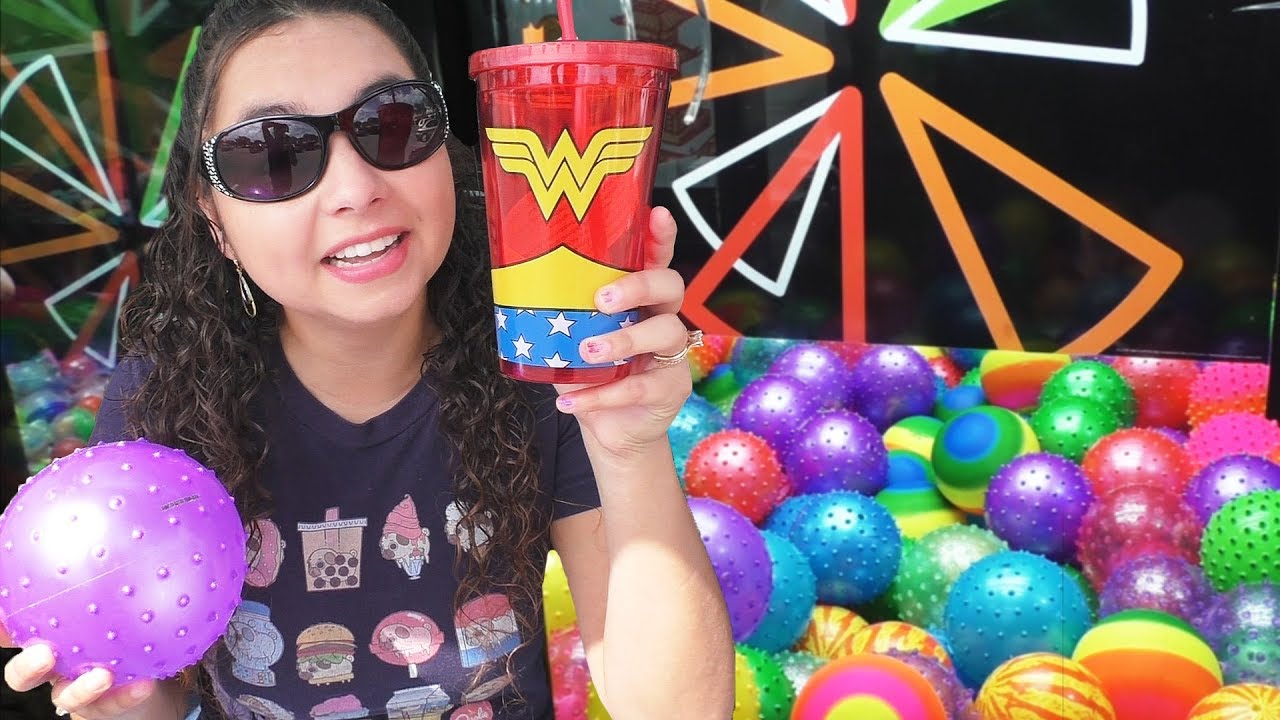 Winning from the Claw Machines at CiCi's Arcade!