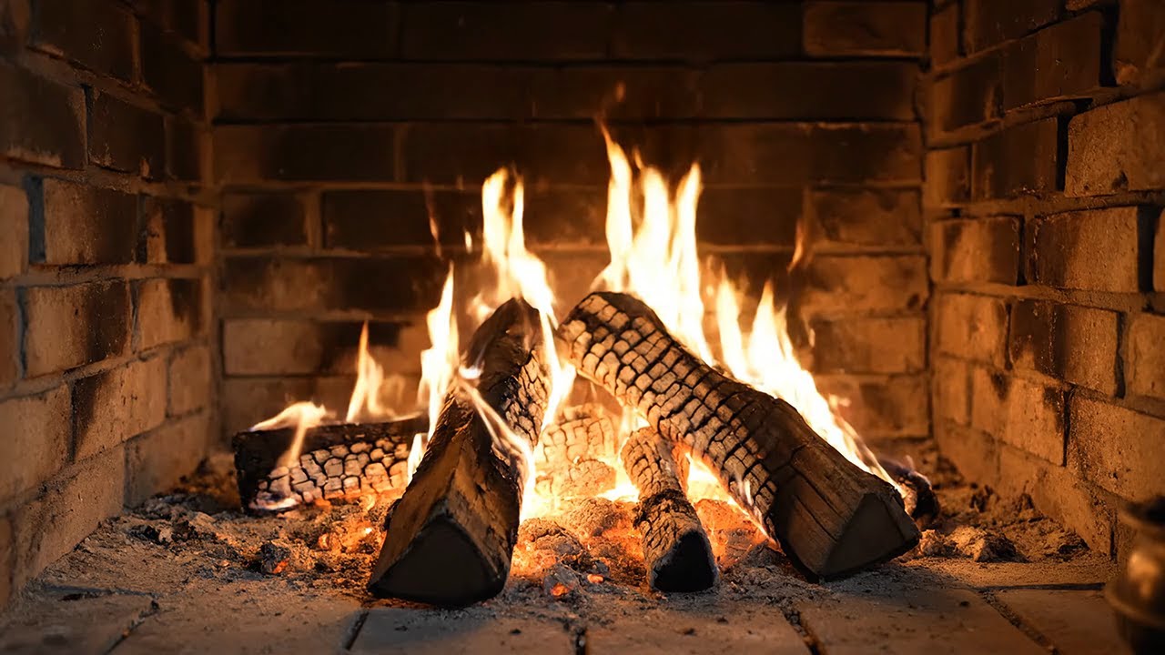 | 4K | The Slow Burn: Pure Fireplace Bliss | ASMR Fireplace Sounds: No Music, Just Wood Crackling