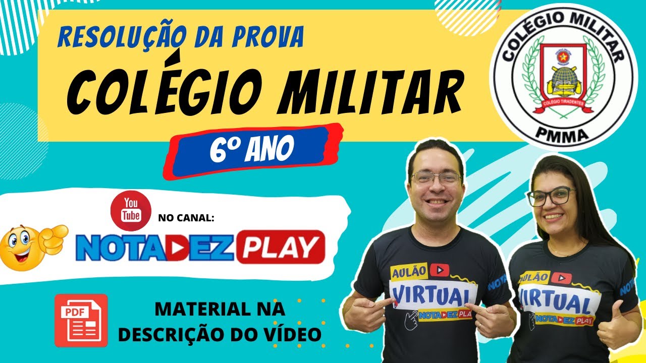 Resolução da Prova do Colégio Militar - 6º ano
