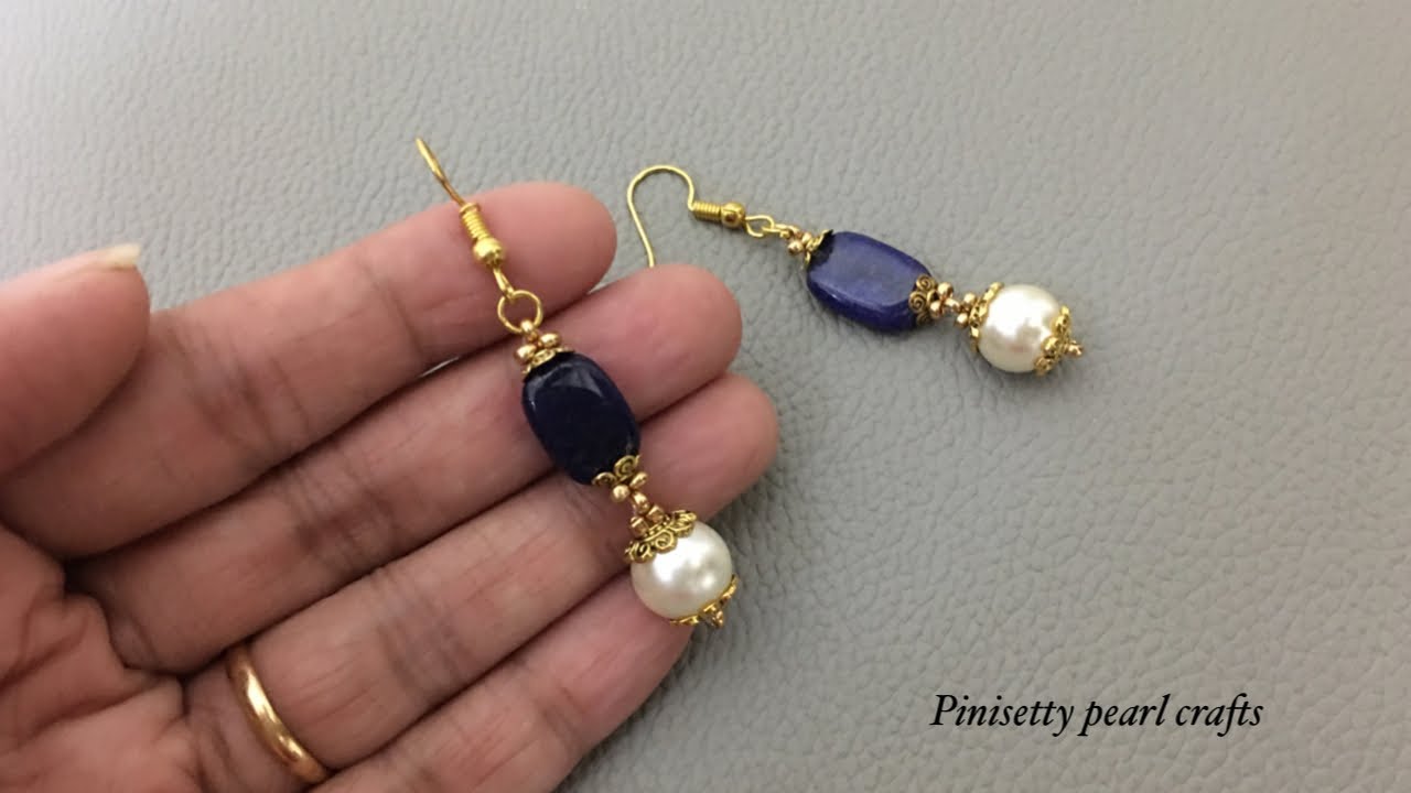 Easy To Make Beaded Earrings | How To Make Earrings For Beginners | DIY Jewellery/pinisetty