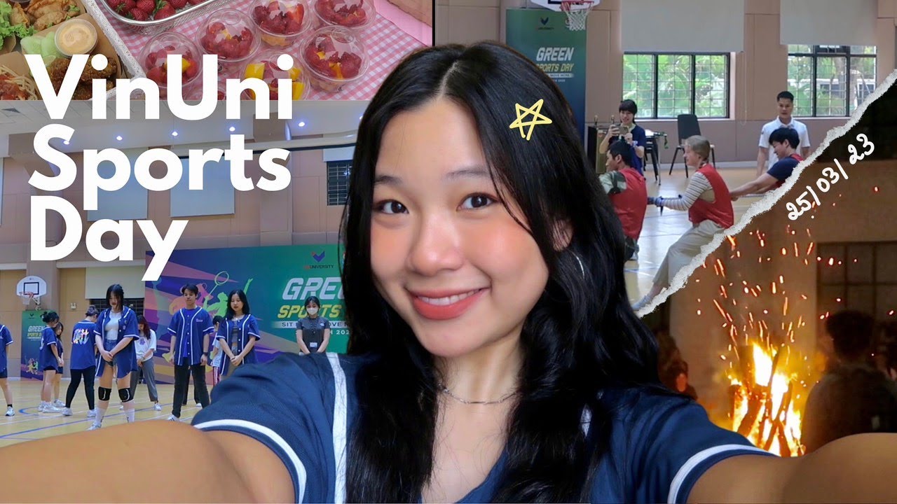 / tớ ở vinuni / SPORTS DAY VLOG (lần đầu nhảy tại trường, trồng cây, giờ trái đất và lửa trại) ⚽