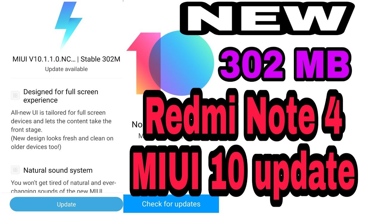 redmi note 4 MIUI 10 update