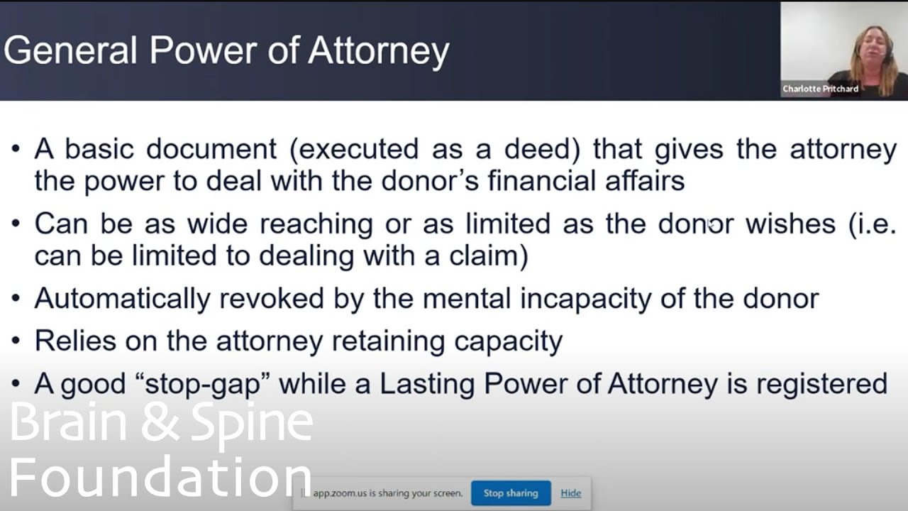 Power of Attorney webinar with Irwin Mitchell | The Brain & Spine Foundation