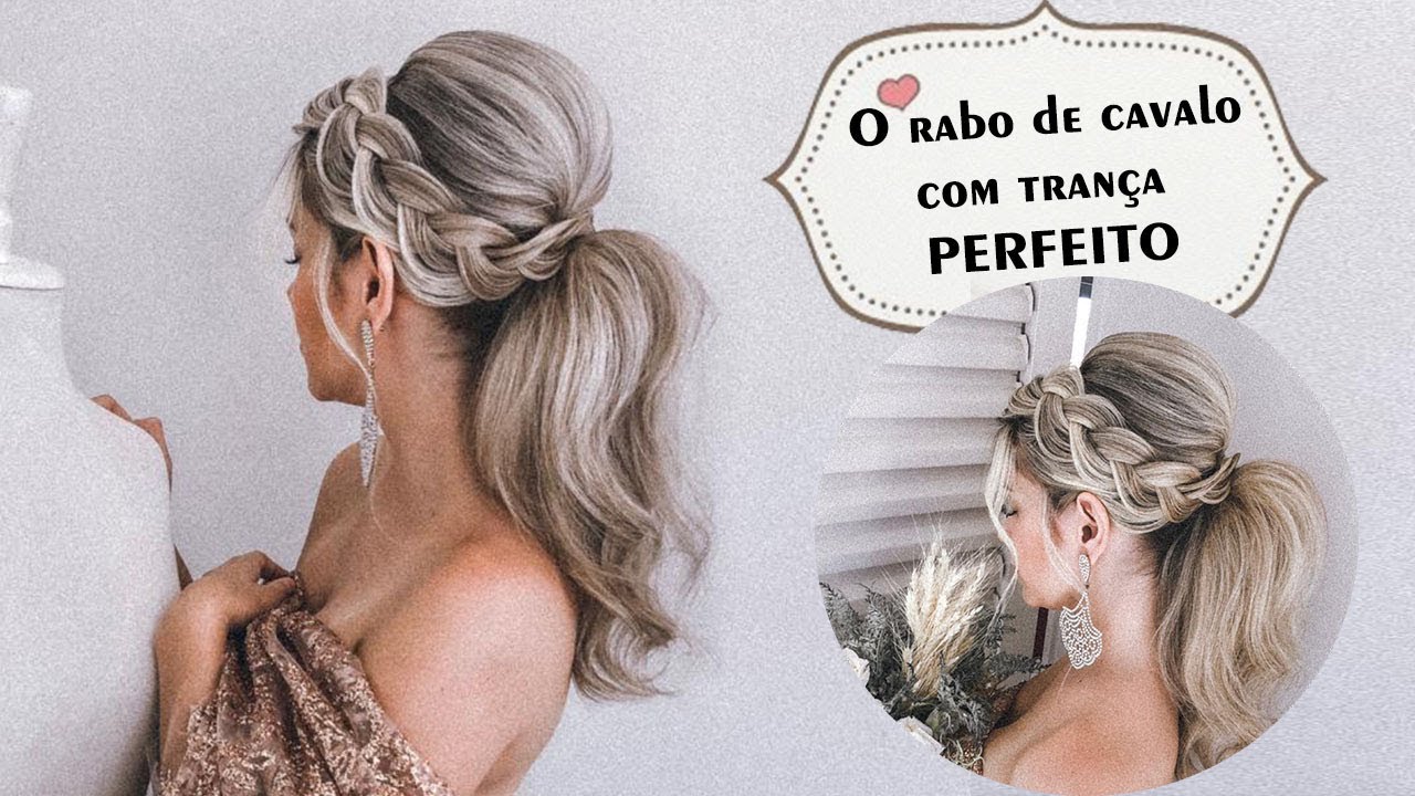 Como fazer RABO DE CAVALO FÁCIL E LINDO COM TRANÇA por Priscila Barbosa