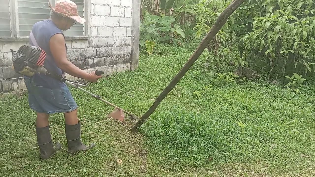 Cutting grass in our backyard...EP139