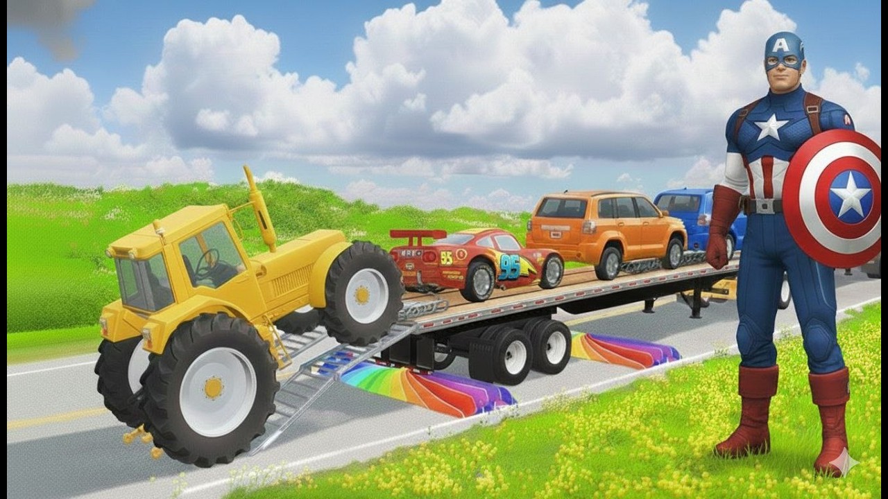 Flatbed Truck McQueen | Transportation with Truck - Pothole vs Car #081 | BeamNG.Drive Gameplay