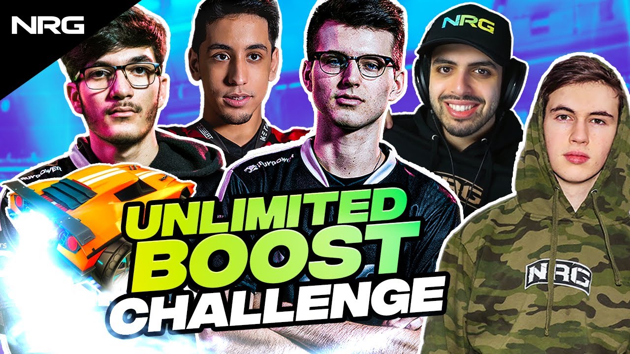 NRG Rocket League Pros Play with Unlimited Boost (Challenge) | musty, jstn, GarrettG, Squishy, Sizz