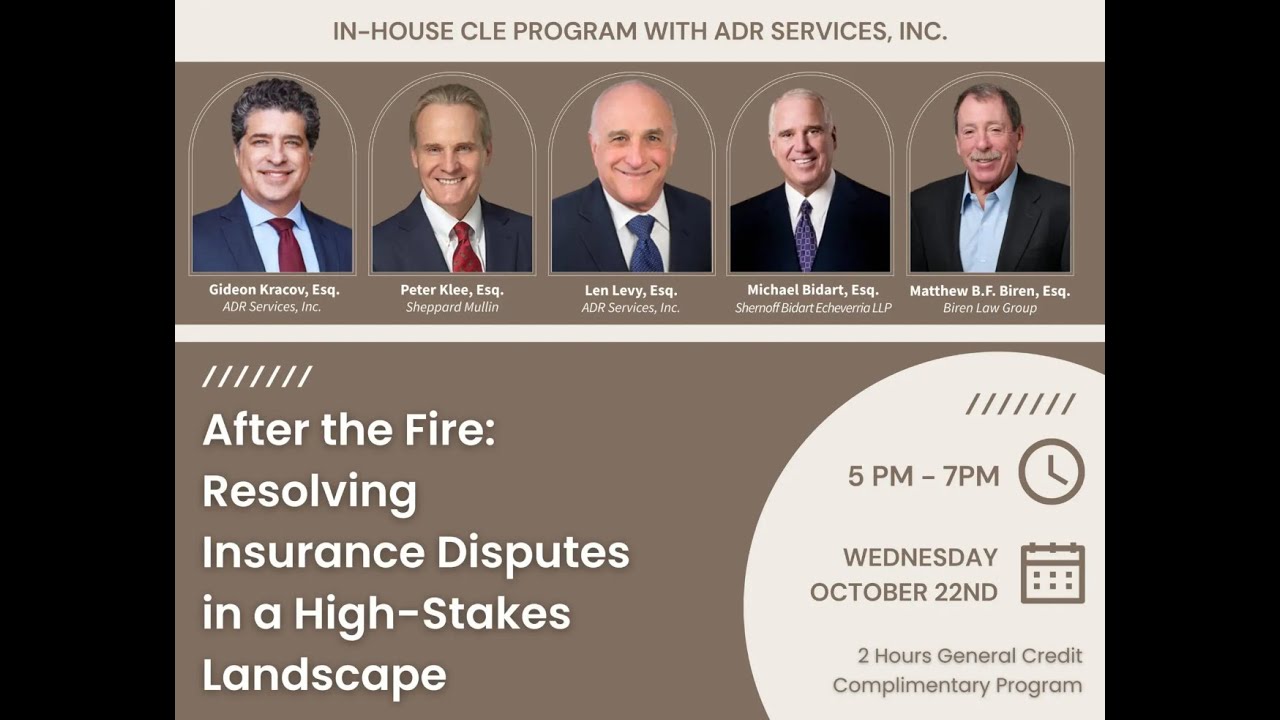 After the Fire: Resolving Insurance Disputes in a High-Stakes Landscape