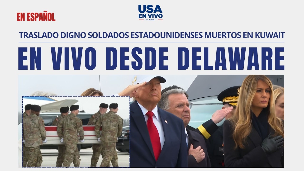 EN VIVO El emotivo regreso de los héroes: Trump y la Primera Dama en la Base Dover | USA EN VIVO 🔴
