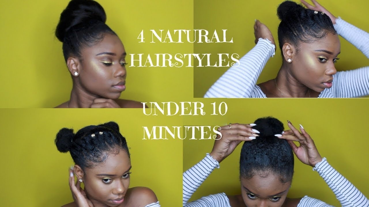 4 Hairstyles for SHORT/MEDIUM 4TYPE NATURAL HAIR - UNDER 10 MINUTES! || Bella Beauty Pomade